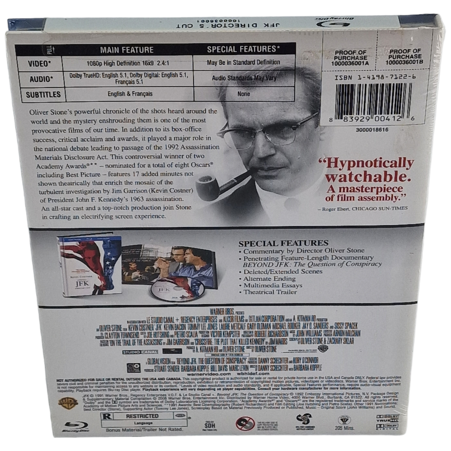 JFK Blu-ray DigiBook Director's Cut Region Free Kevin Costner Oliver Stone
