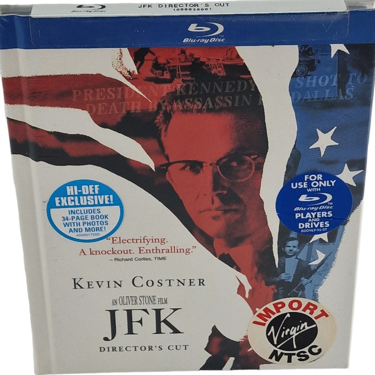 JFK Blu-ray DigiBook Director's Cut Region Free Kevin Costner Oliver Stone
