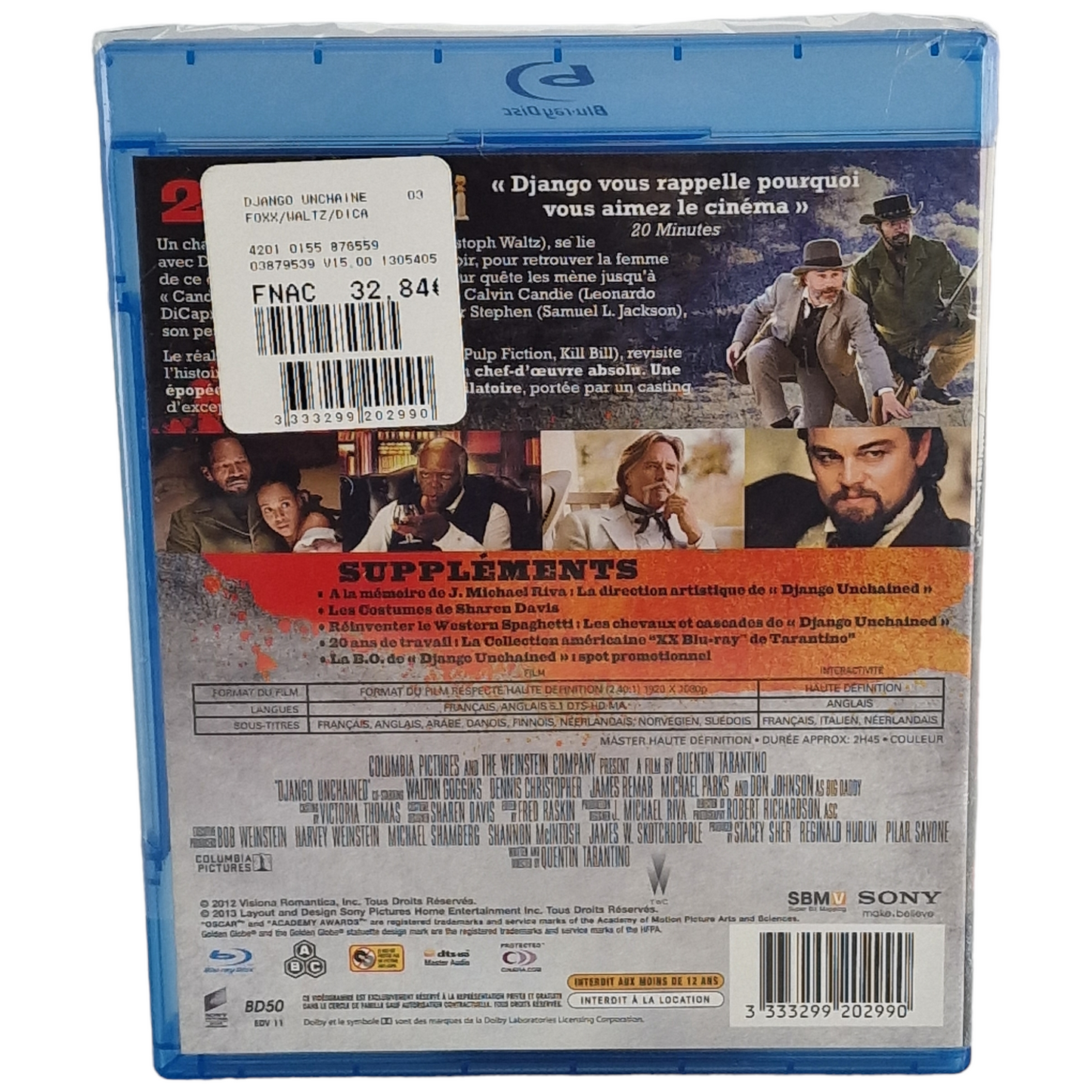 Django Unchained Blu-ray France Region B  Quentin Tarantino   2013  Neuf