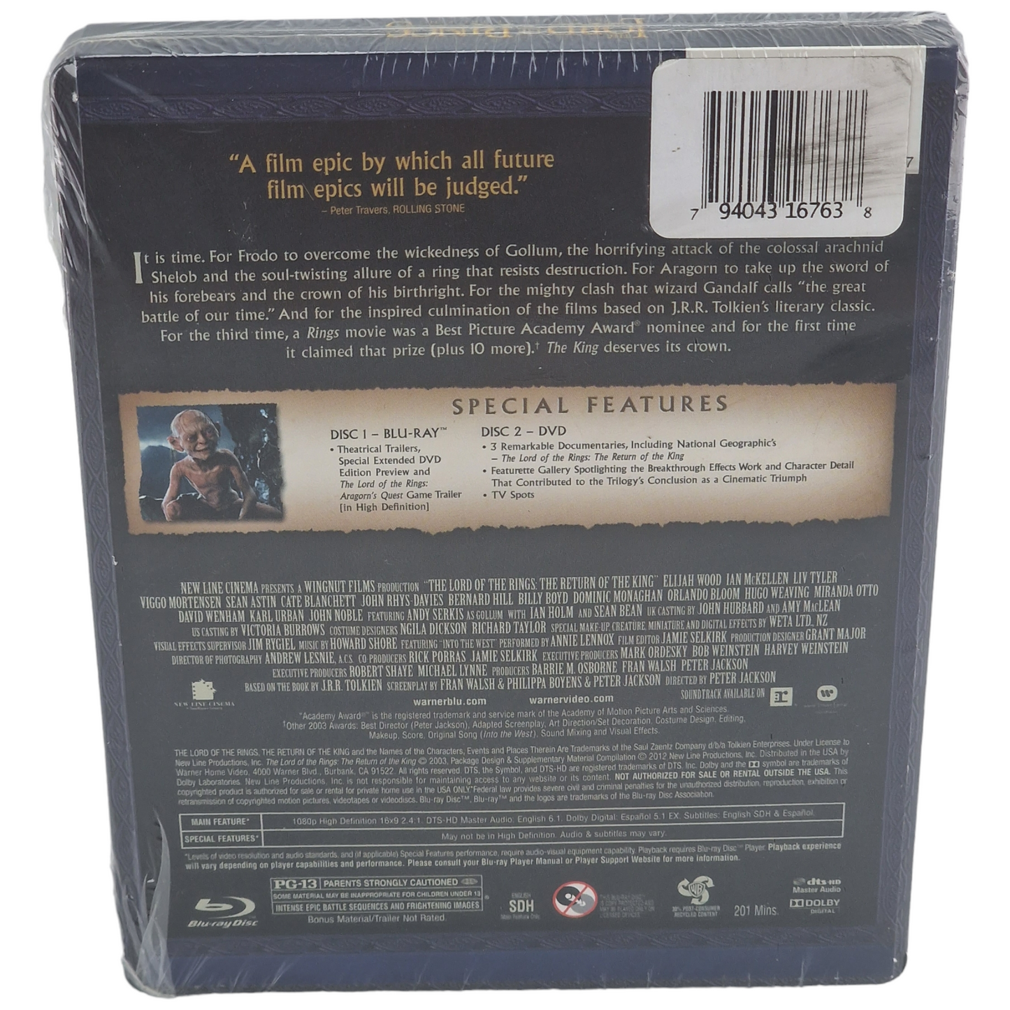 Le Seigneur des Anneaux : Le retour du roi Blu-ray Steelbook US  Region A