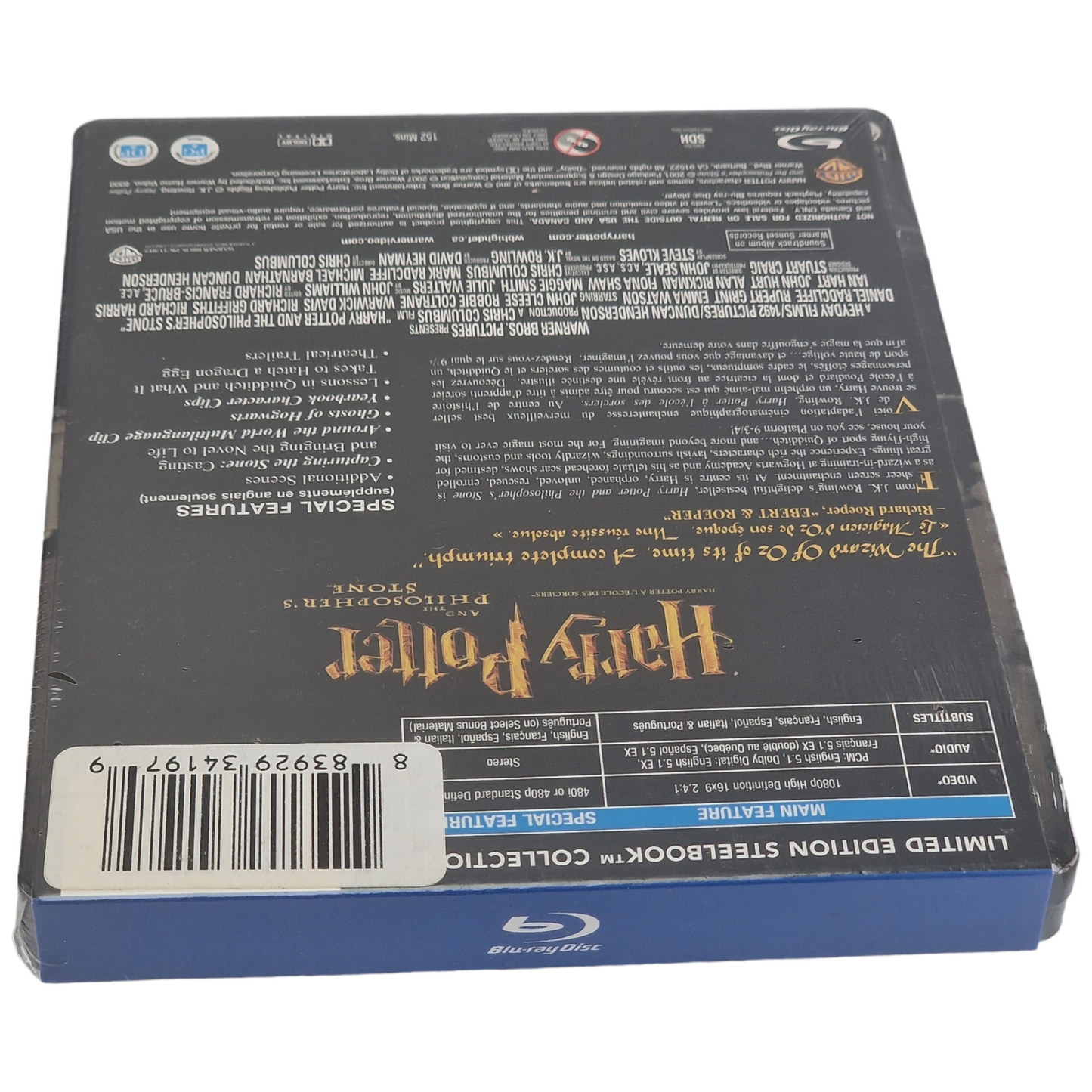 Harry Potter et l'école des sorciers Blu-ray Steelbook Region A 2013