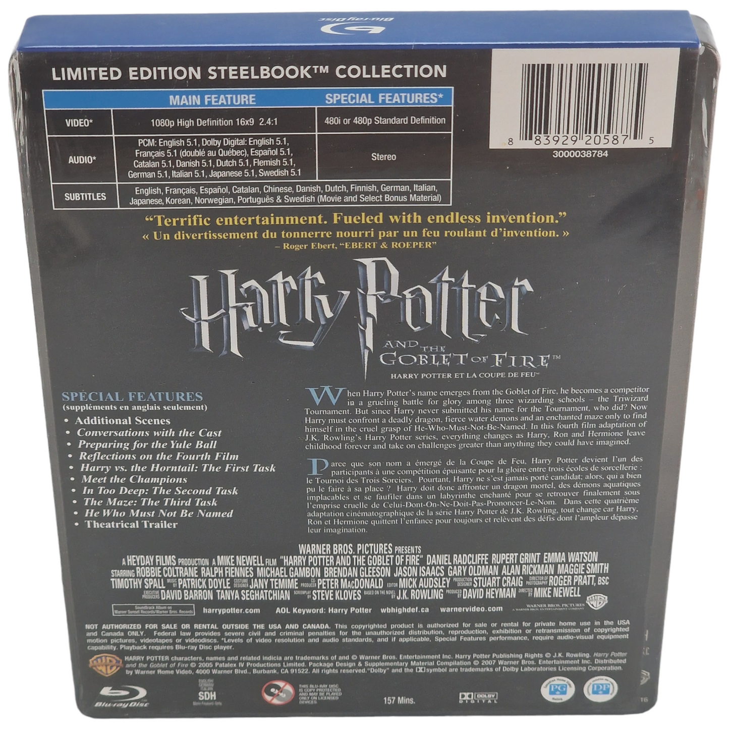 Harry Potter et la Coupe de Feu Blu-ray Steelbook 2013 Region A