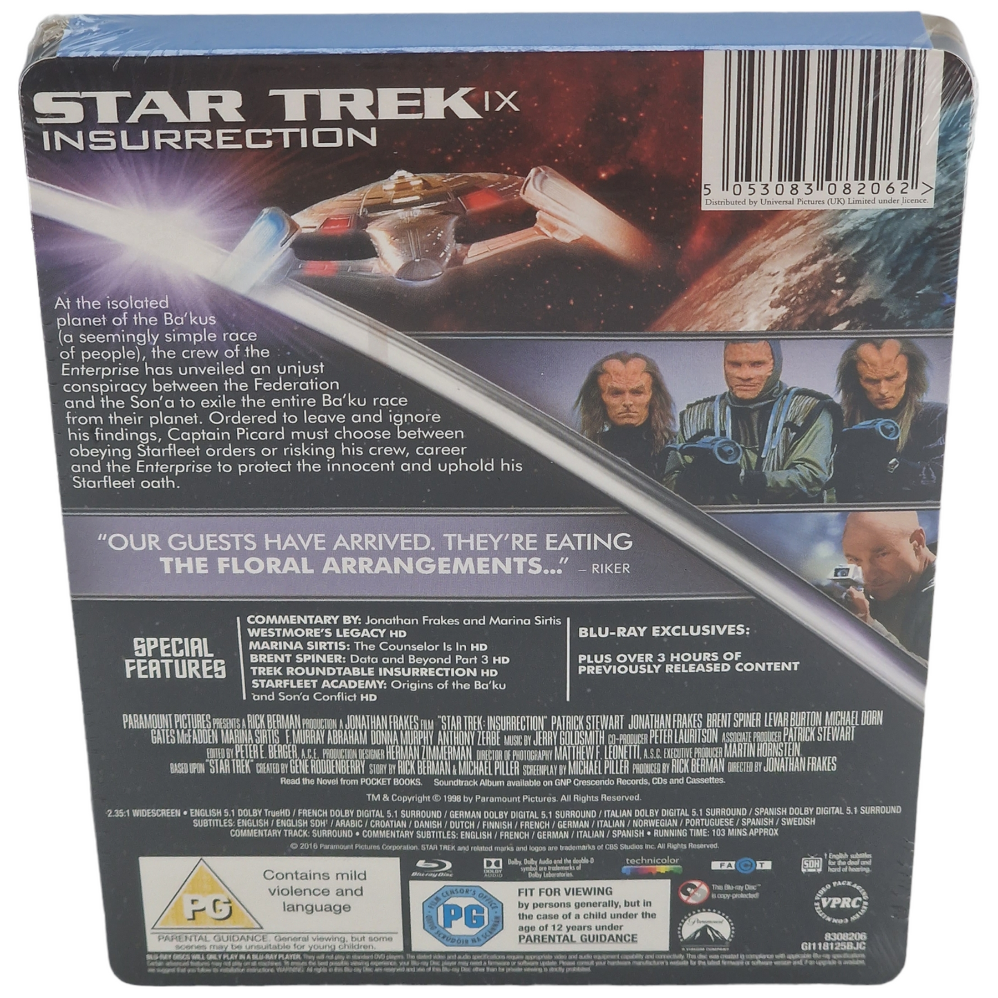 Star Trek IX : Insurrection Blu-ray SteelBook Débossé Édition limitée 2016 Zone B
