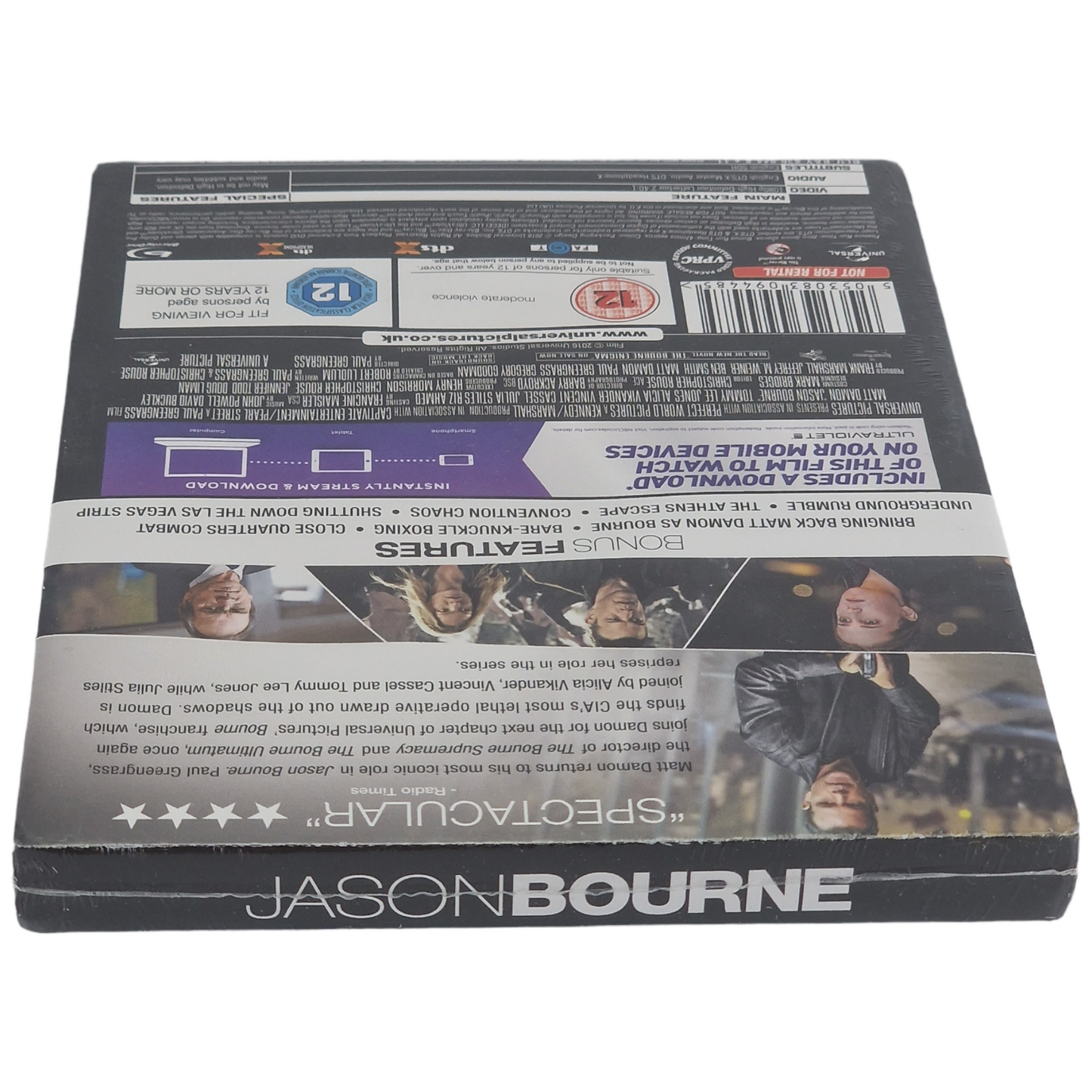 Jason Bourne Blu-ray SteelBook Édt Ltd 2016 : Matt Damon, Tommy Lee Jones Zone B