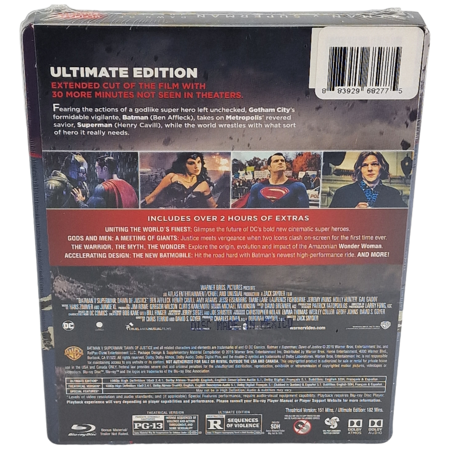 Batman v Superman : l'aube de la justice Blu-ray SteelBook Ultimate Edition Blu-ray + DVD zone A VF