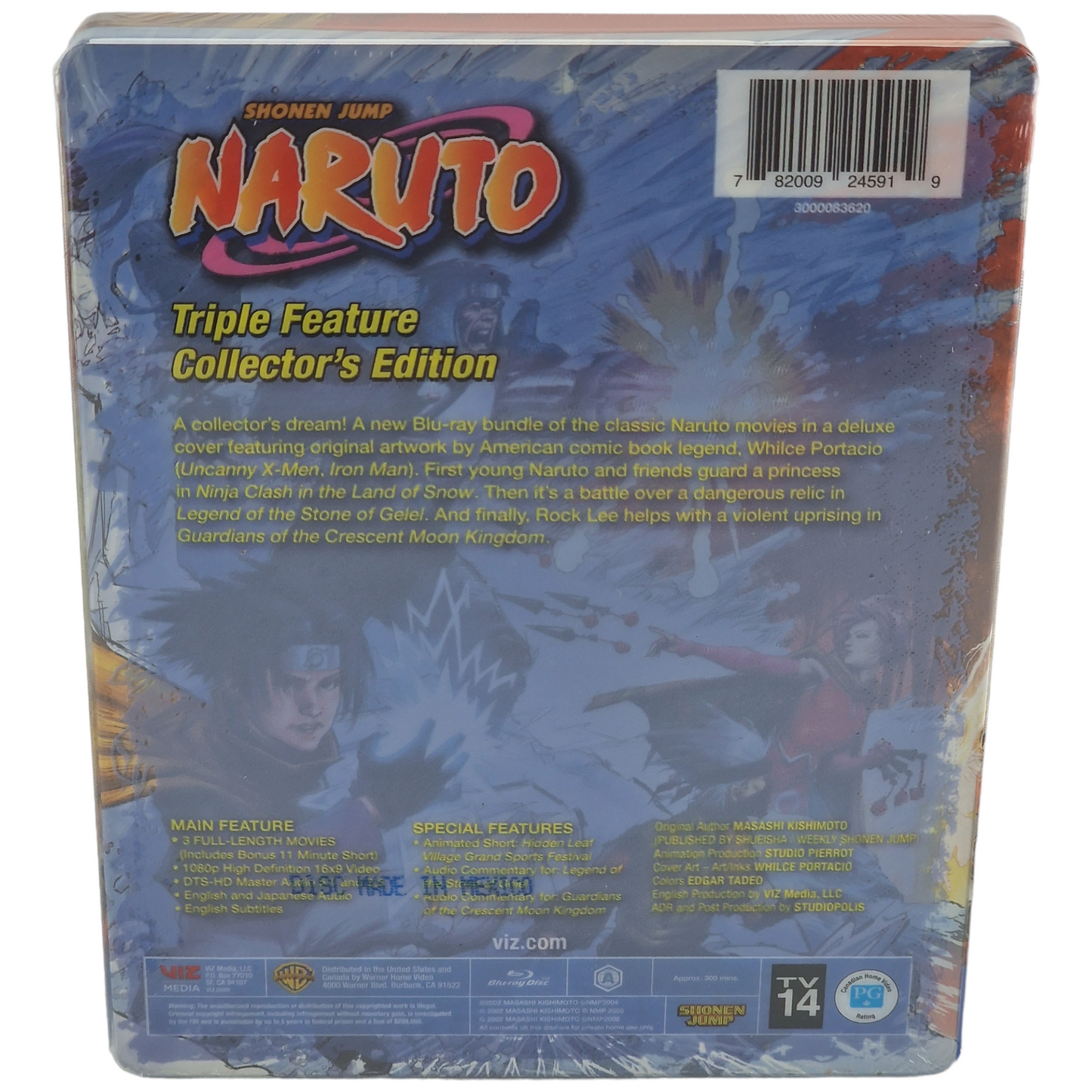 Naruto Triple Feature Collector's Edition 3 Films Blu-ray Steelbook Import Region A