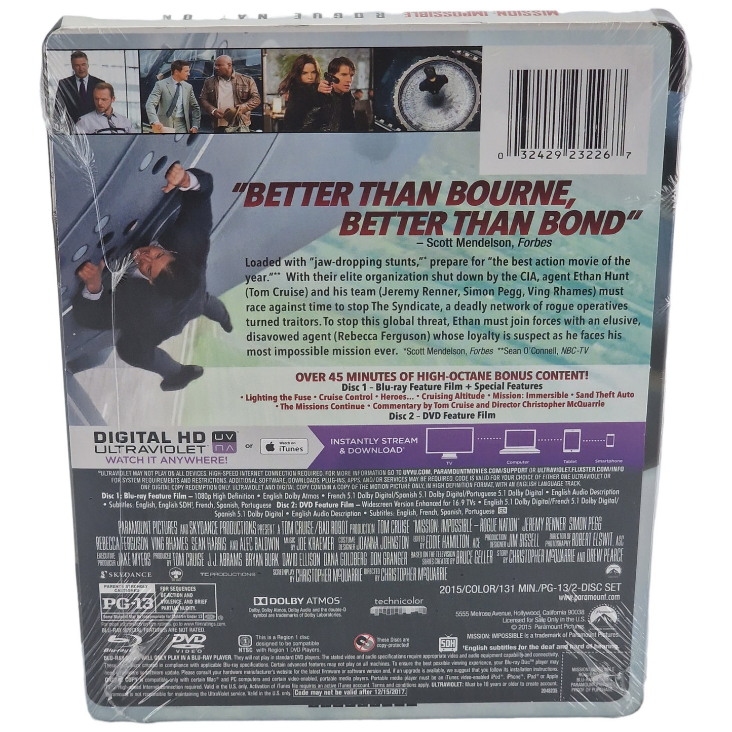 Mission: Impossible - Rogue Nation Blu-ray SteelBook DVD +  Blu-ray  Zone A