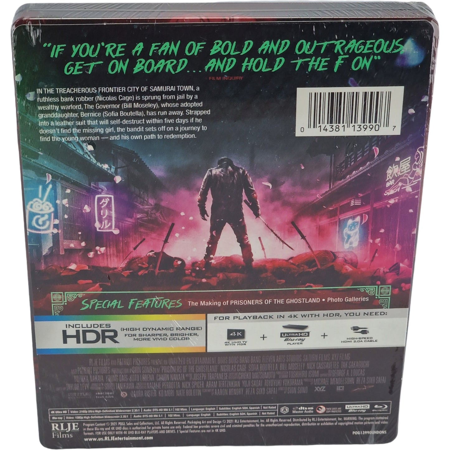 Prisoners of the Ghostland 4K Ultra HD + Blu-ray SteelBook Nicolas Cage A