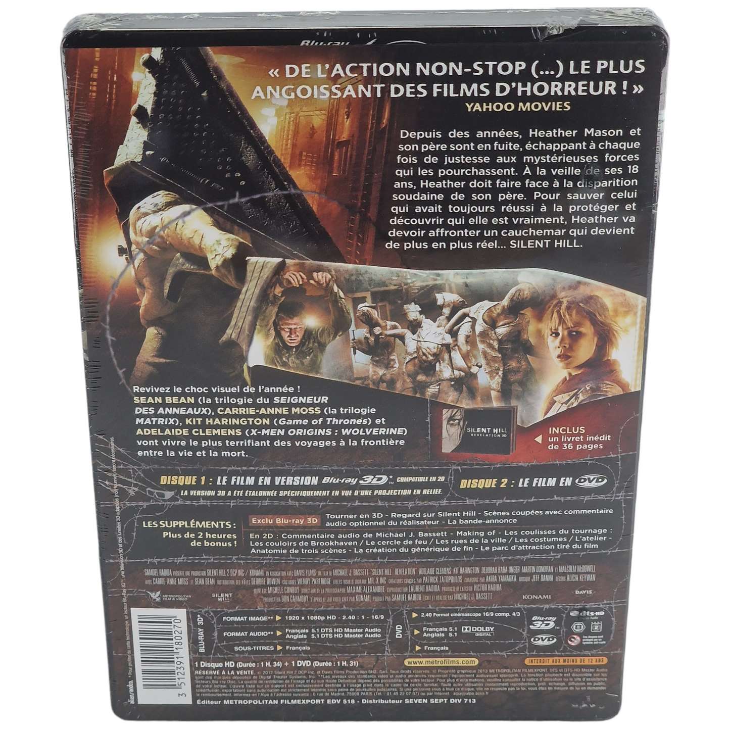 Silent Hill Revelation SteelBook Blu-ray 3D + Blu-ray + DVD + Livret 36 pages Zone B
