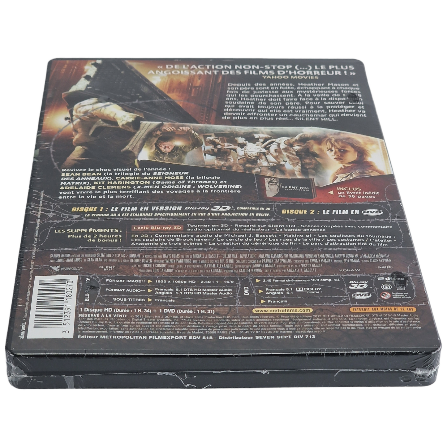 Silent Hill Revelation SteelBook Blu-ray 3D + Blu-ray + DVD + Livret 36 pages Zone B