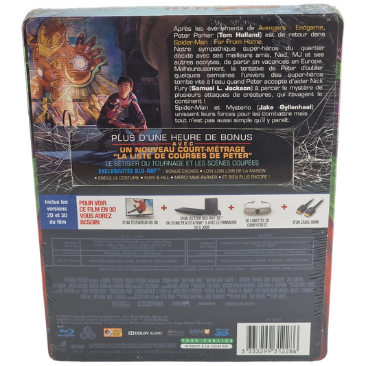 Spider-Man: Far From Home (2019) - SteelBook Blu-ray 3D + Blu-ray - Zone libre - vue 3