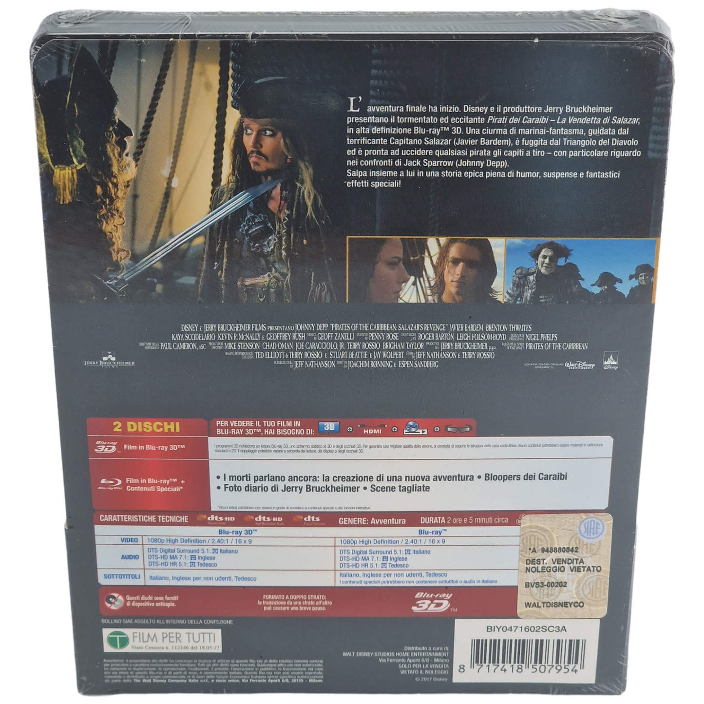 Pirates des Caraïbes : La revanche de Salazar Blu-ray 3D+ 2D Steelbook Débossé
