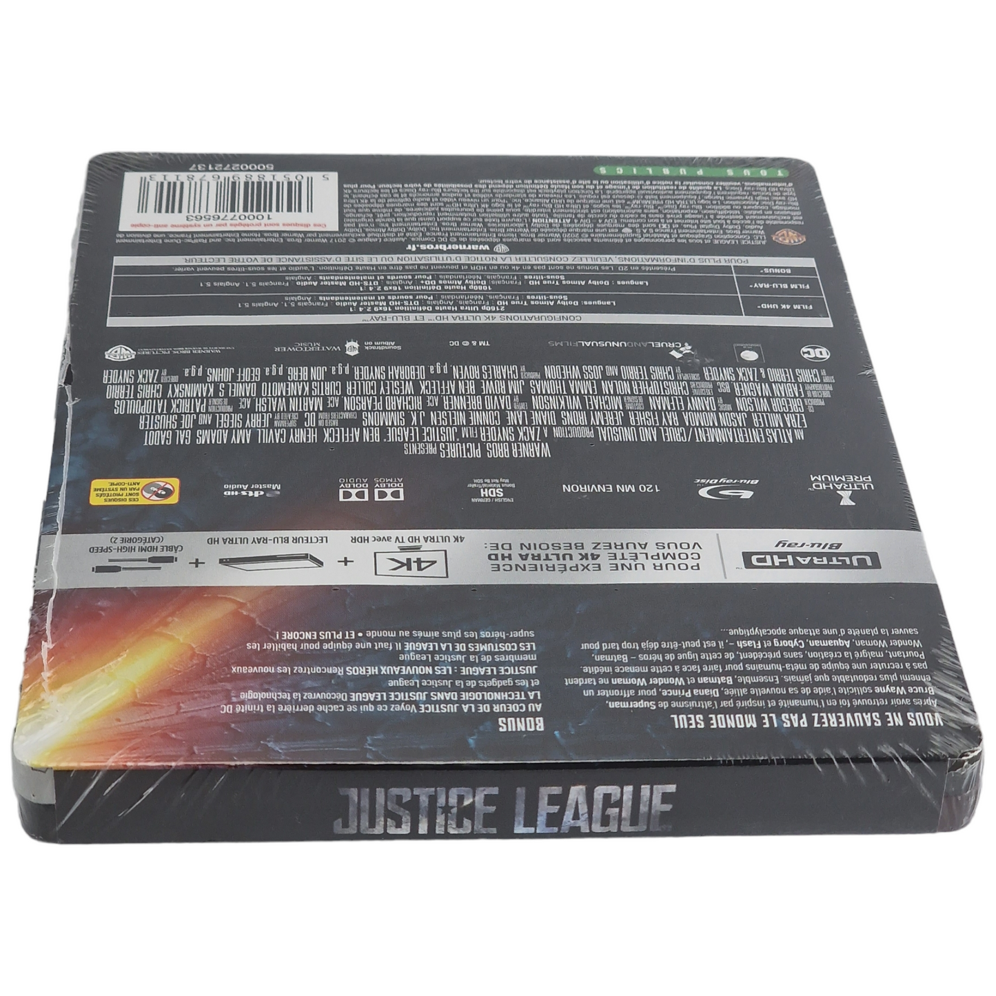 Justice League Zack Snyder 4K Ultra HD + Blu-ray SteelBook Ben Affleck Zone B