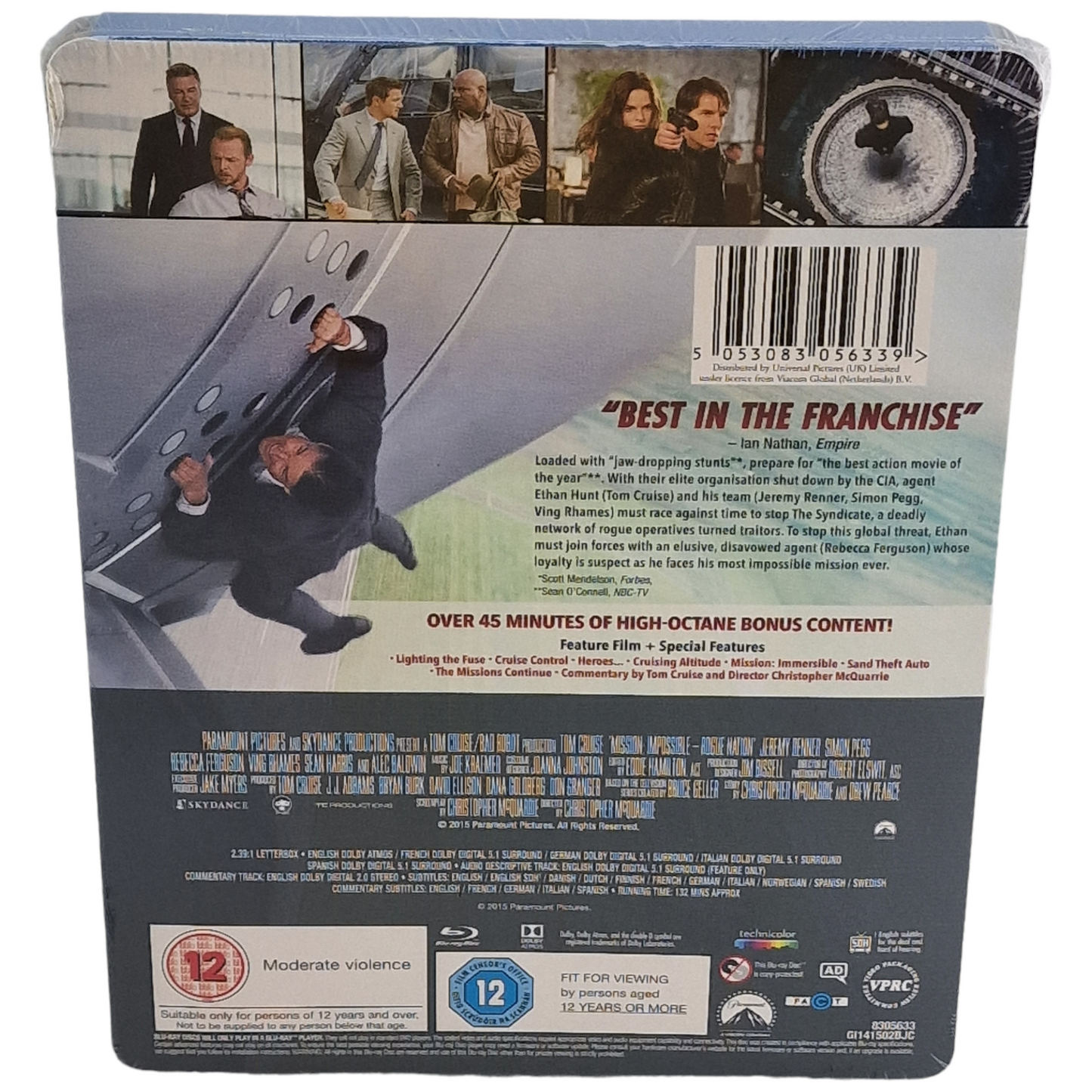 Mission Impossible Rogue Nation Blu-ray SteelBook Débossé Tom Cruise Zavvi Libre
