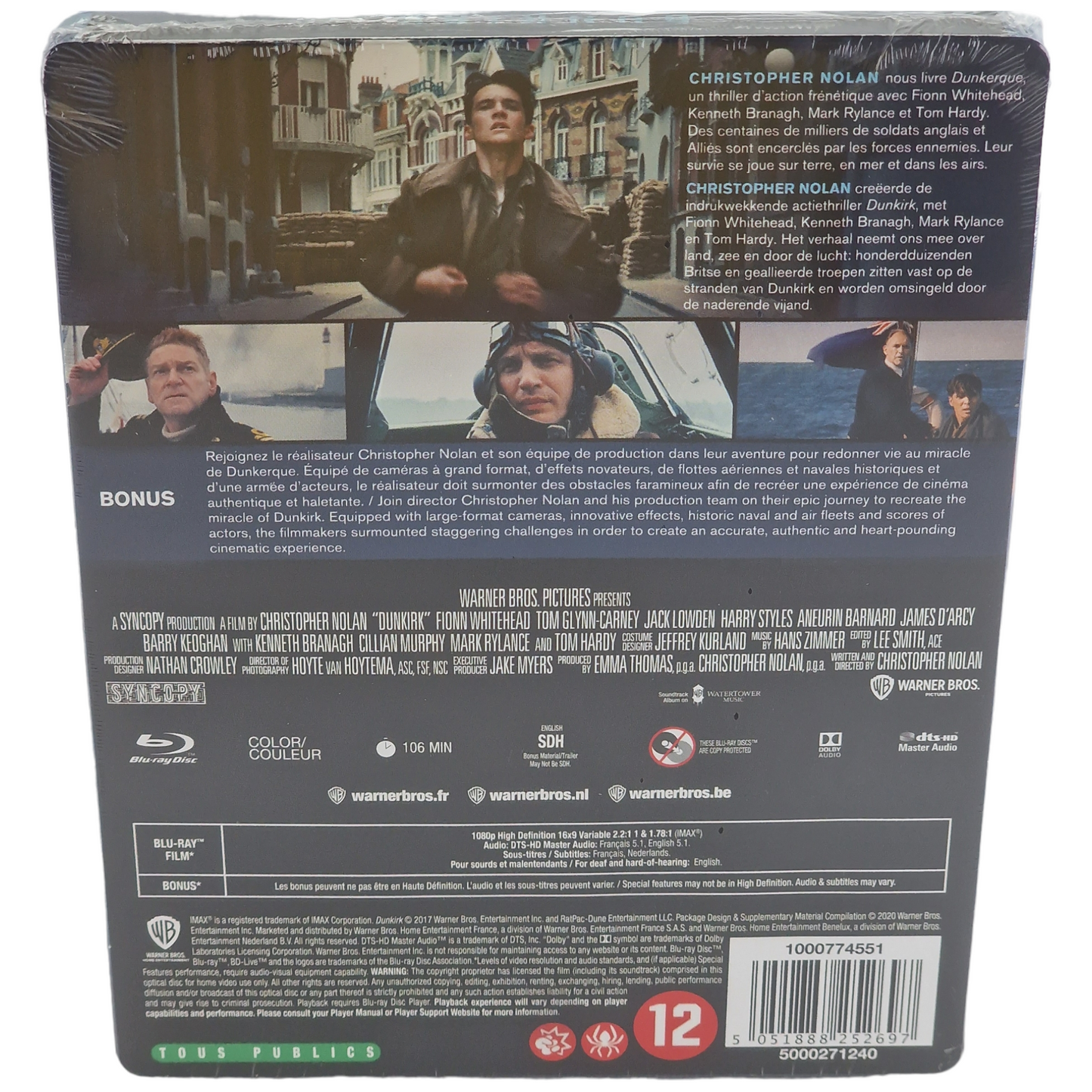 Dunkirk Dunkerque 2017 Christopher Nolan Blu-ray SteelBook 2020 Region B