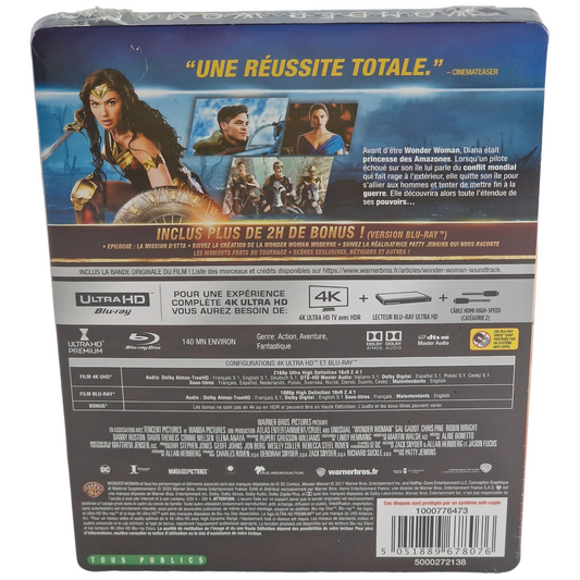 Wonder Woman (2017) - SteelBook 4K Ultra HD + Blu-ray 3D + Blu-ray - Zone libre + Zone B - vue 3