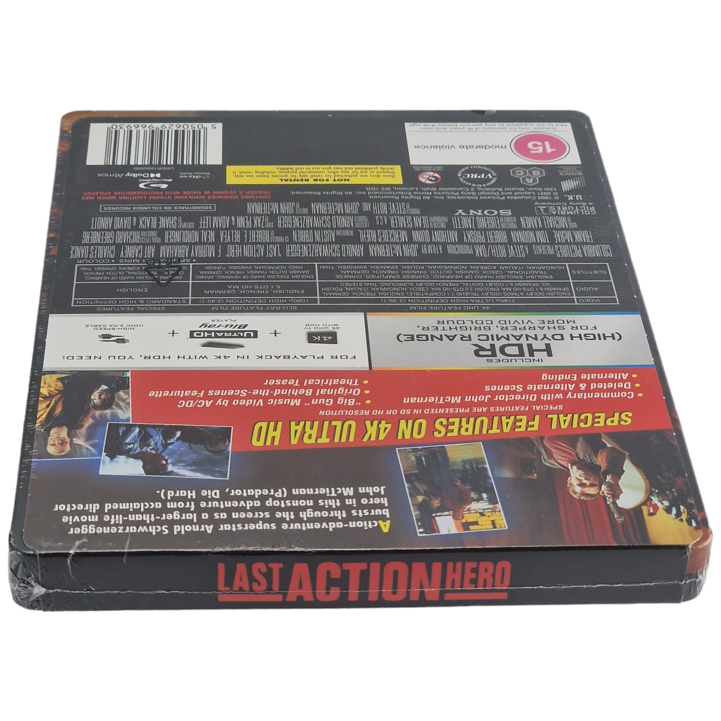 Last Action Hero 4K Ultra HD + Blu-ray Steelbook Schwarzenegger Zavvi Zone B