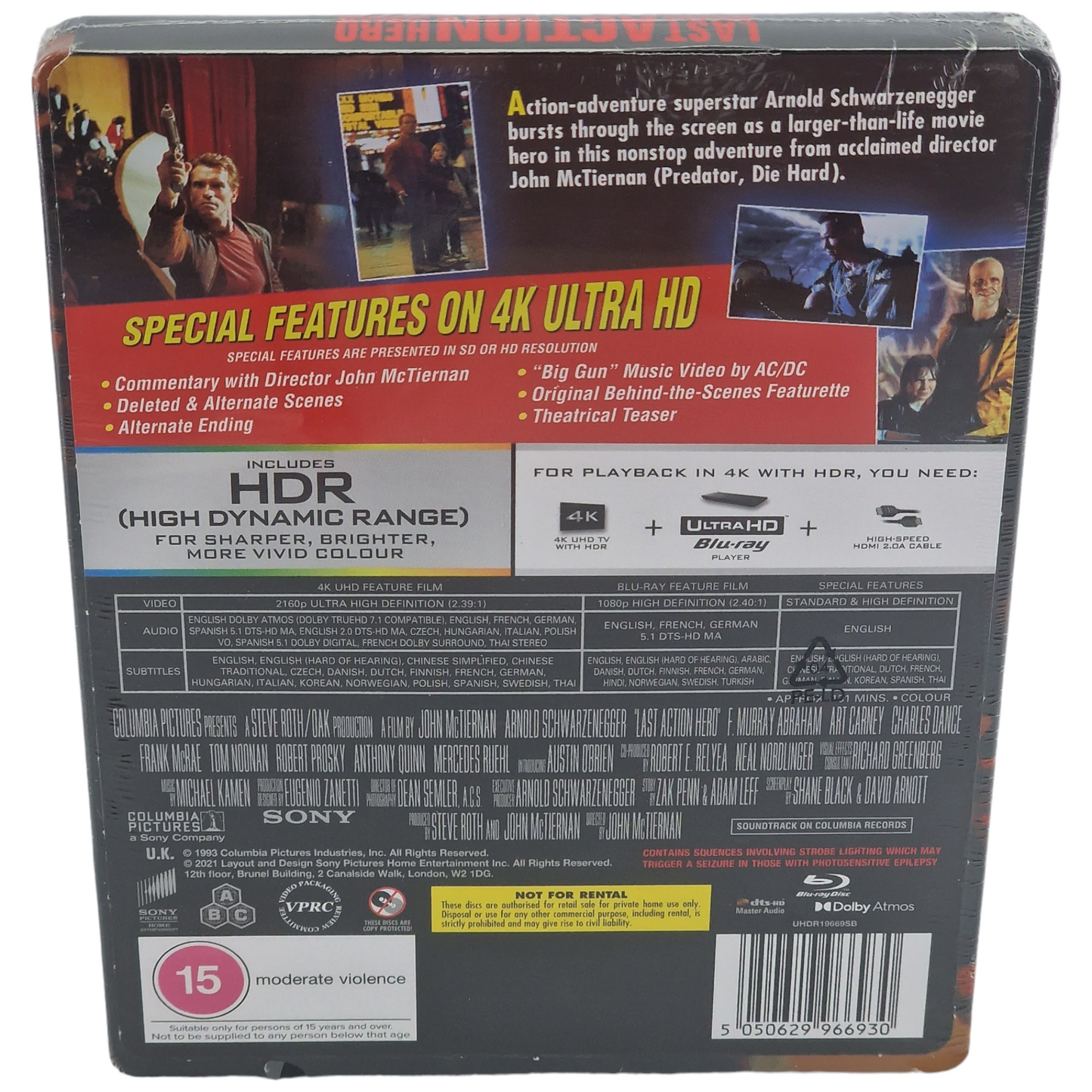 Last Action Hero 4K Ultra HD + Blu-ray Steelbook Schwarzenegger Zavvi Zone B