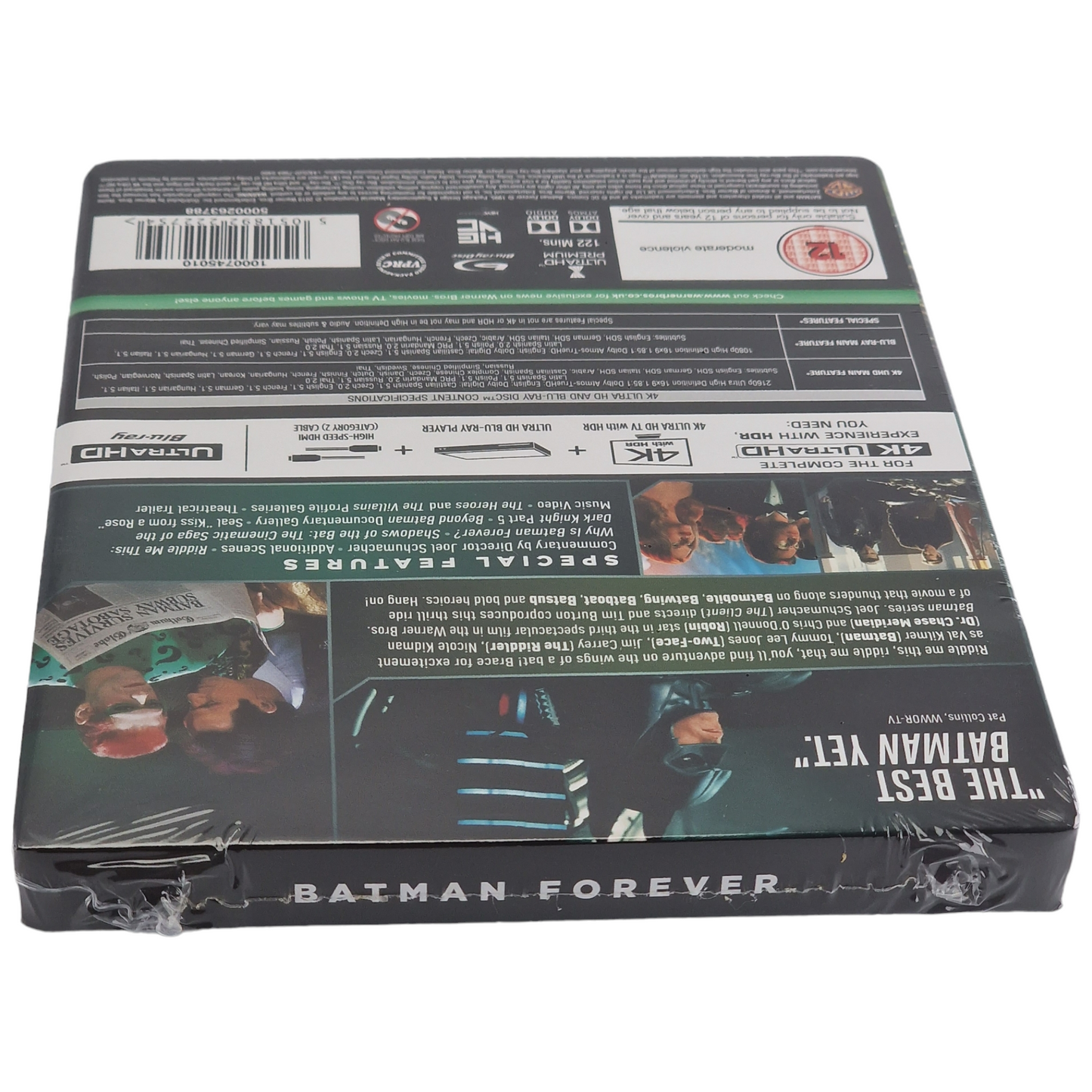 Batman Forever Blu-ray 4K Ultra HD + Blu-ray Steelbook Zavvi Limitée Zone Libre