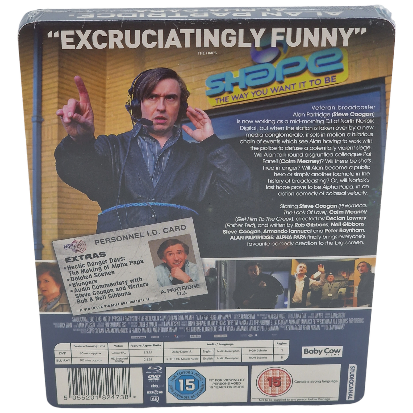 Alan Partridge: Alpha Papa Blu-ray + DVD SteelBook Zavvi éxclusif 2013 Region B