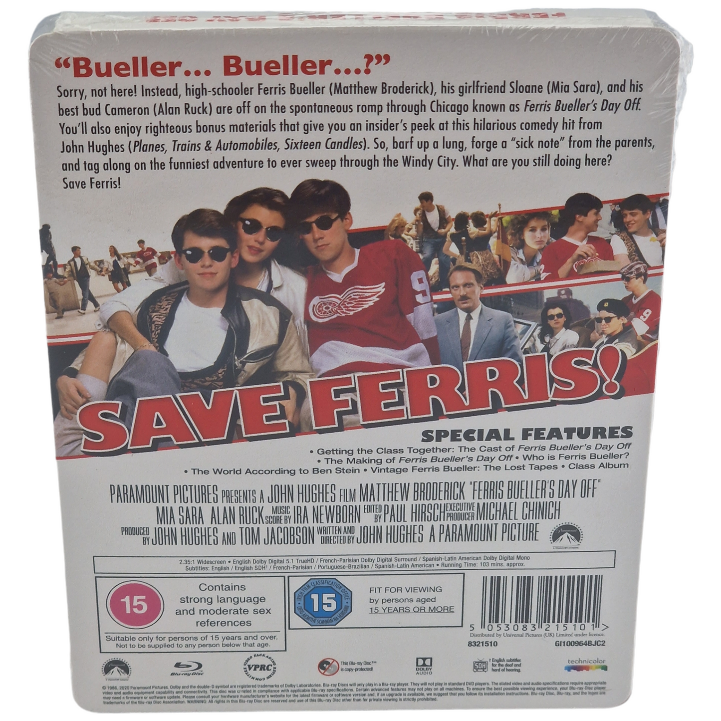 La Folle Journée de Ferris Bueller 1986 Blu-ray Steelbook Zavvi 2020 Zone Libre