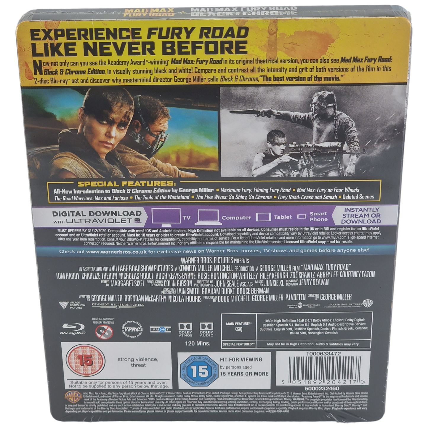 Mad Max: Fury Road Blu-ray SteelBook Zavvi Exclusif noir et chrome Libre
