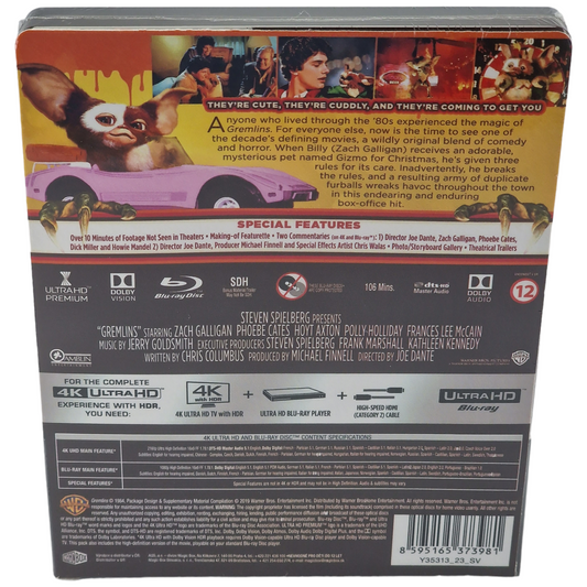 Gremlins (1984) - SteelBook 4K Ultra HD + Blu-ray - Zone libre + Zone B - vue 3
