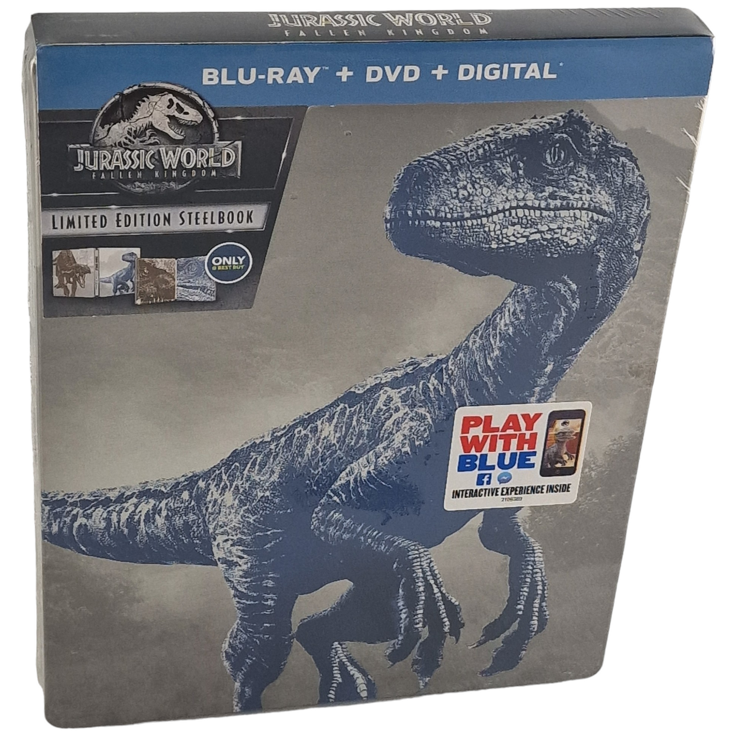 Jurassic World: Fallen Kingdom Blu-ray + DVD SteelBook Chris Pratt 2018 A
