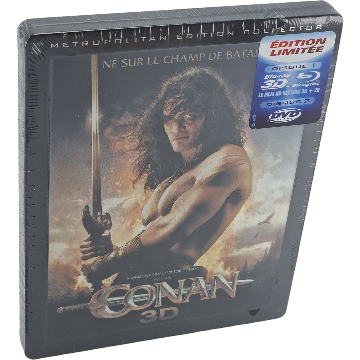 Conan Blu-ray 3D + 2D + DVD SteelBook Débossé Jason Momoa, Stephen Lang Zone B