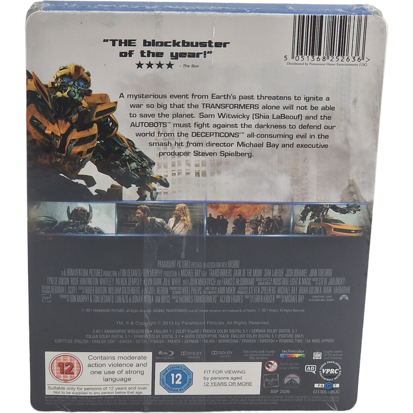Transformers:Dark of the Moon SteelBook Débossé Blu-ray Zavvi limité 2013 Zone B