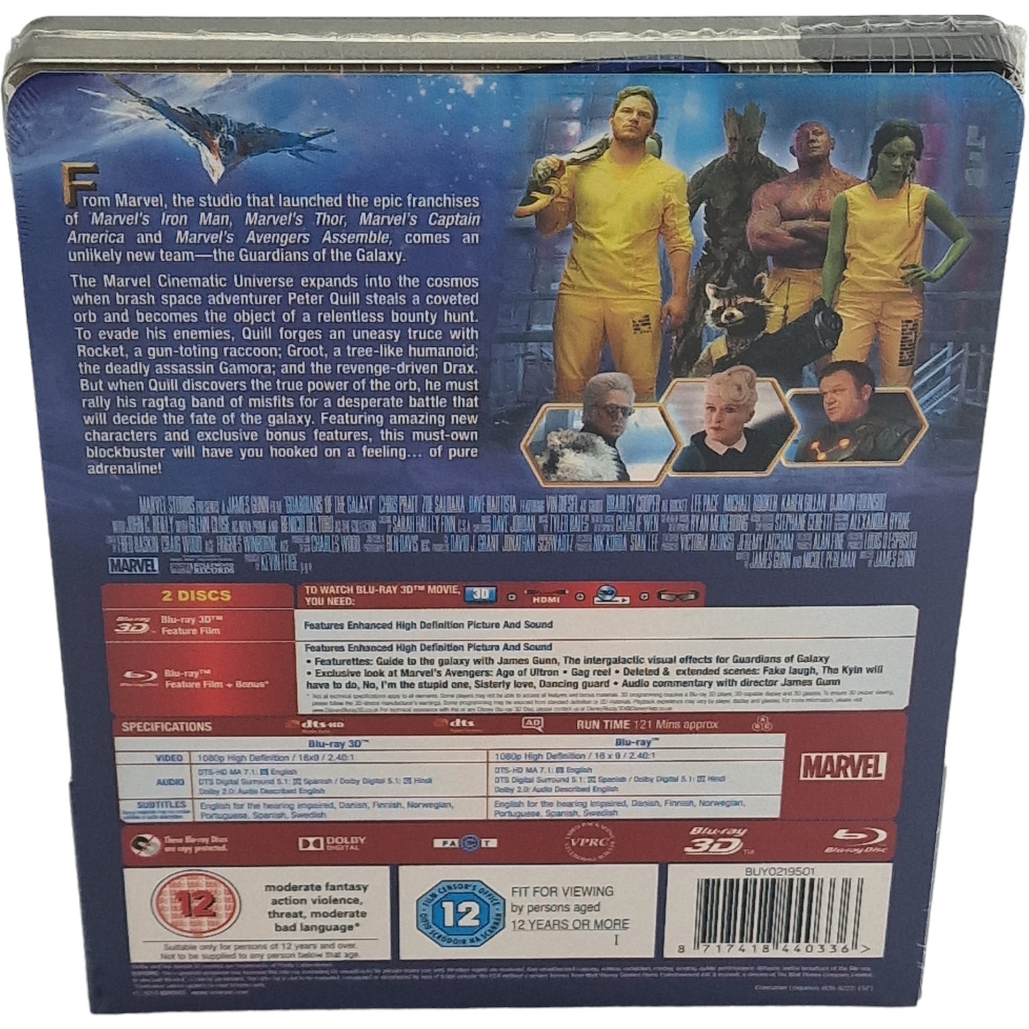 Les Gardiens de la Galaxie Blu-ray 3D + Blu-ray SteelBook Zavvi Limitée Libre