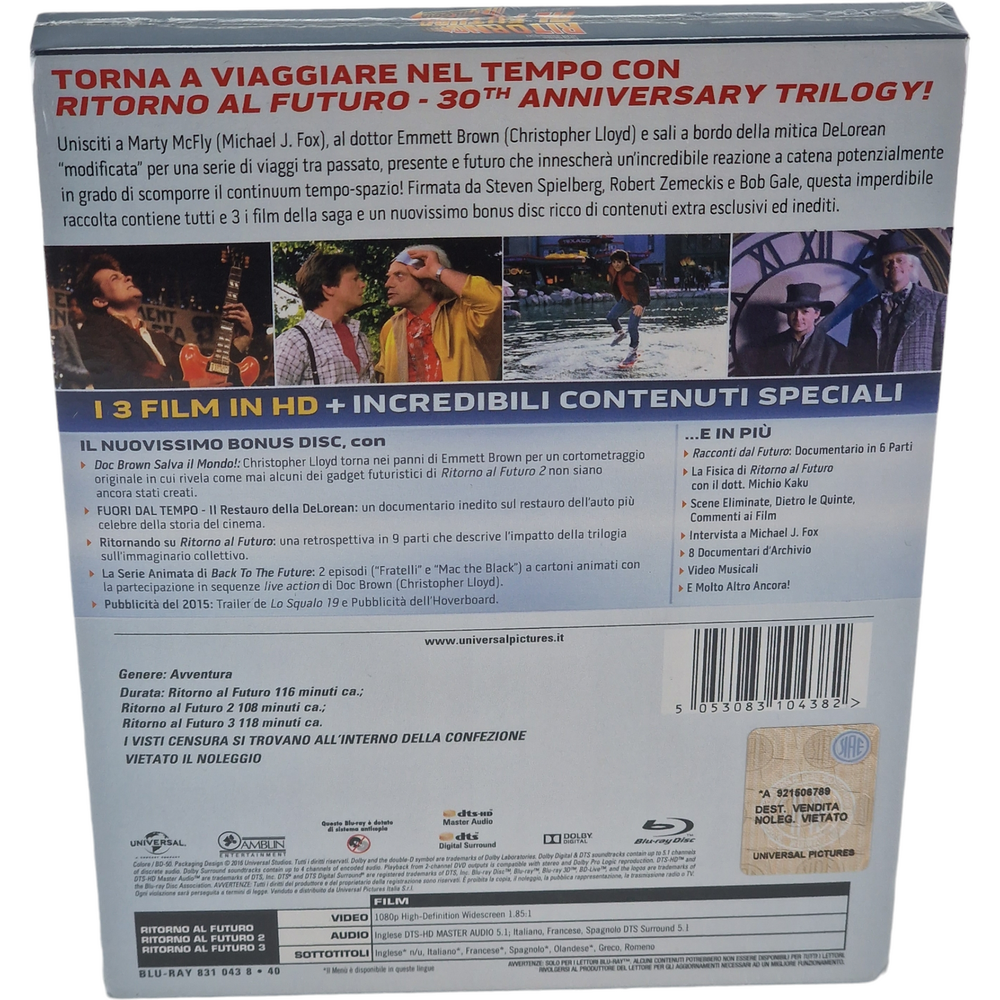 Retour vers le futur :La trilogie 3 X Blu-ray SteelBook 2015 Limitée Zone Libre