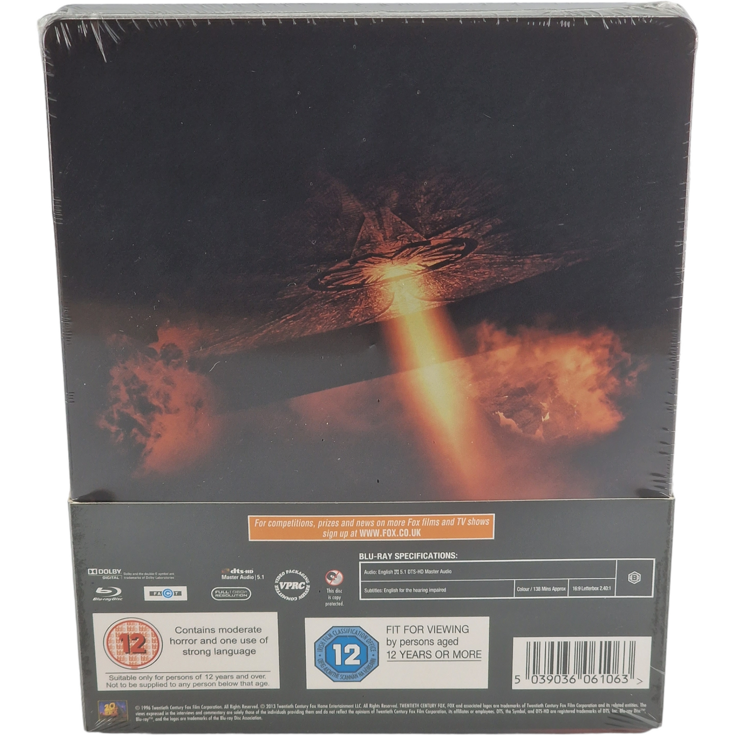 Independence Day : Will Smith Blu-ray SteelBook Zavvi limitée 2013 Region B