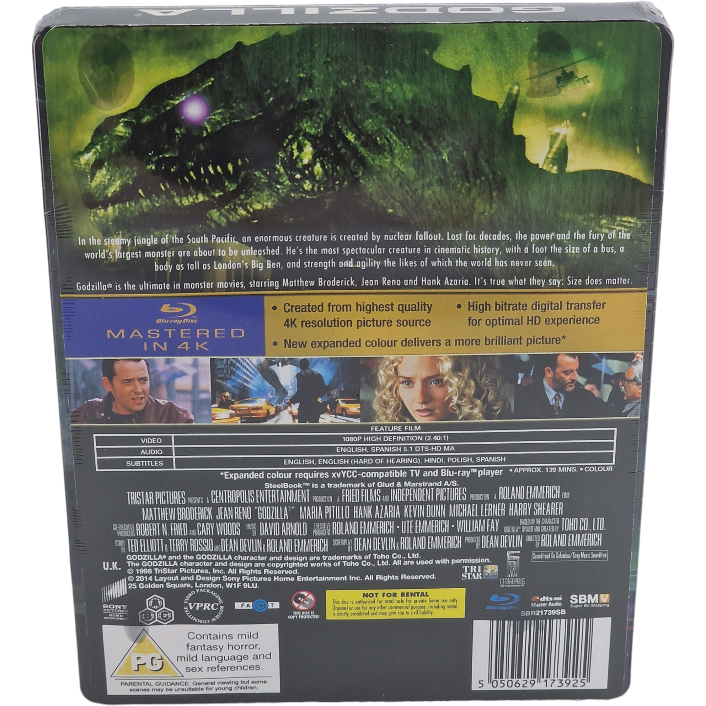 Godzilla SteelBook Blu-ray Zavvi Masterisé en 4K Limitée 4000Ex 2014 Libre