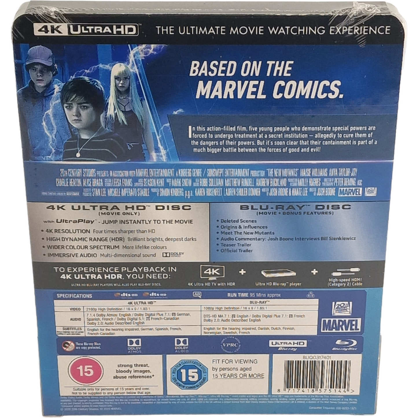 Les Mutants 4K Ultra HD + Blu-ray Steelbook Zavvi Exclusif 2021 Region Libre