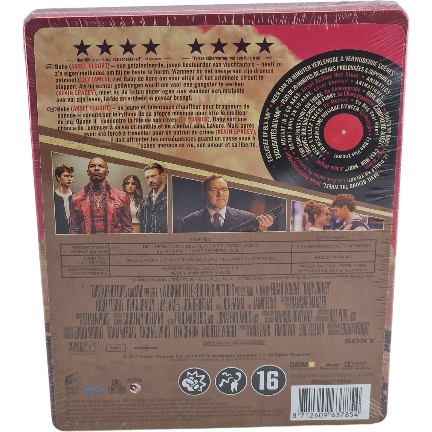 Baby Driver Blu-ray + CD Steelbook édition Limitée Kevin Spacey 2017 Zone B