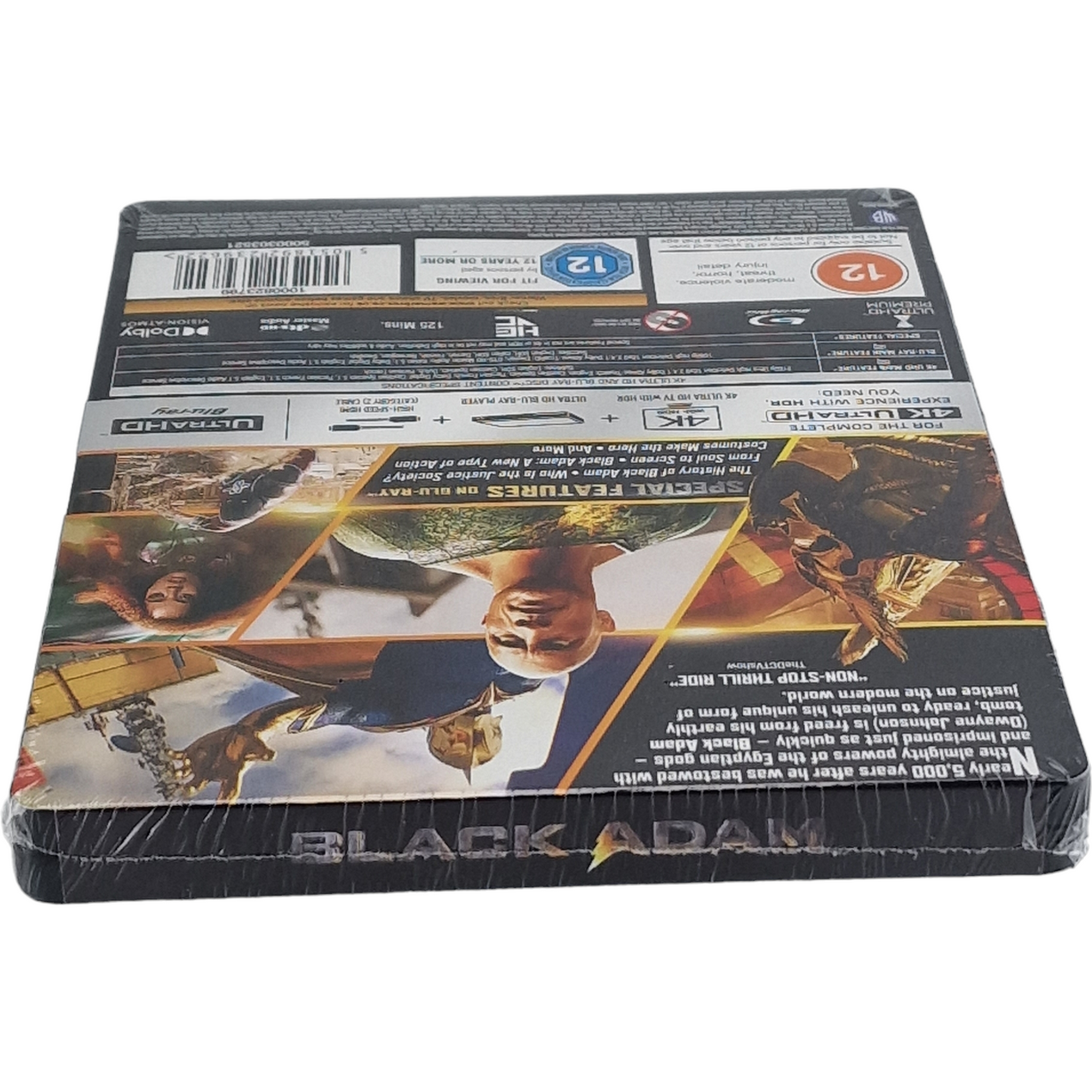 Black Adam 4K Ultra HD + Blu-ray SteelBook exclusif HMV Dwayne Johnson 2023 B