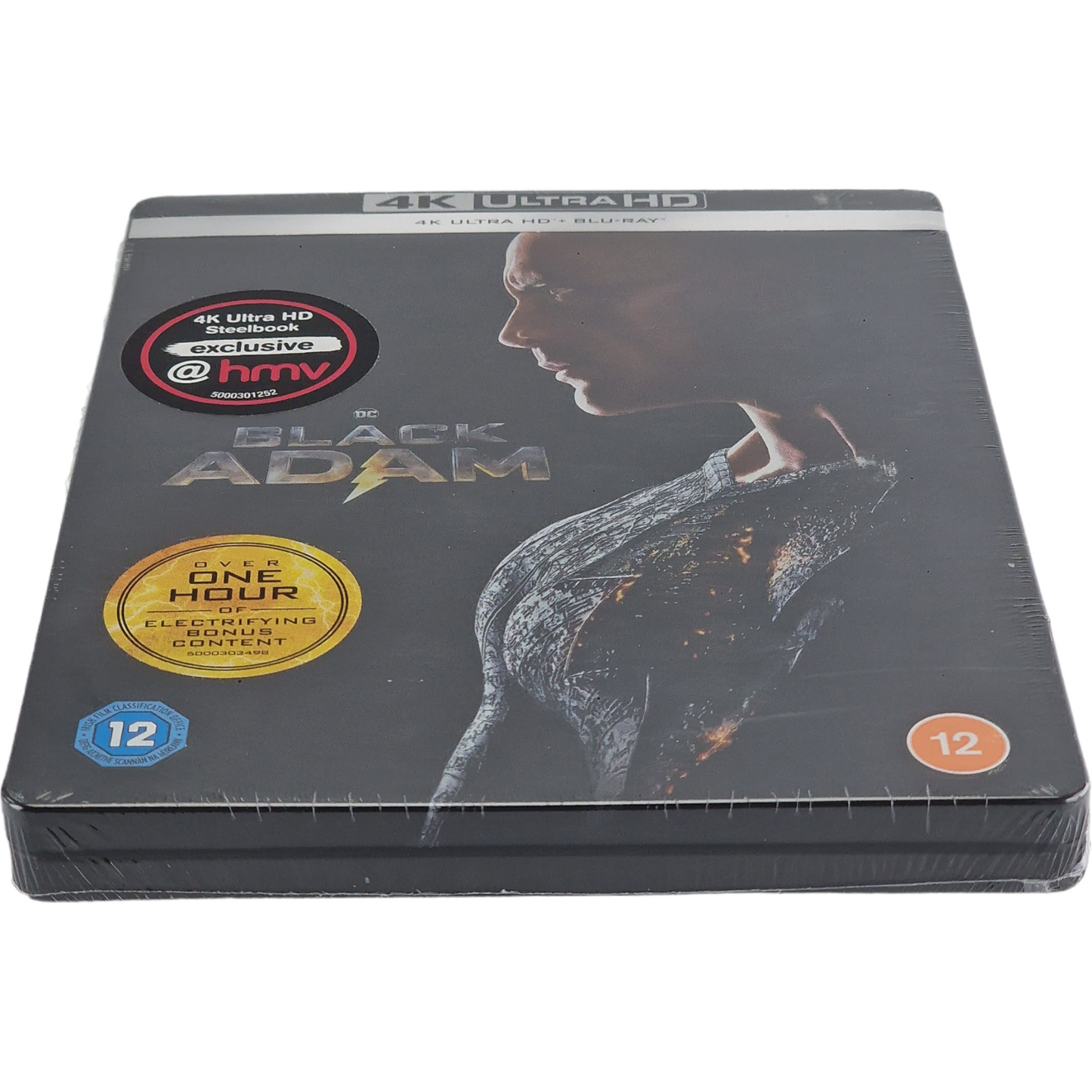 Black Adam 4K Ultra HD + Blu-ray SteelBook exclusif HMV Dwayne Johnson 2023 B