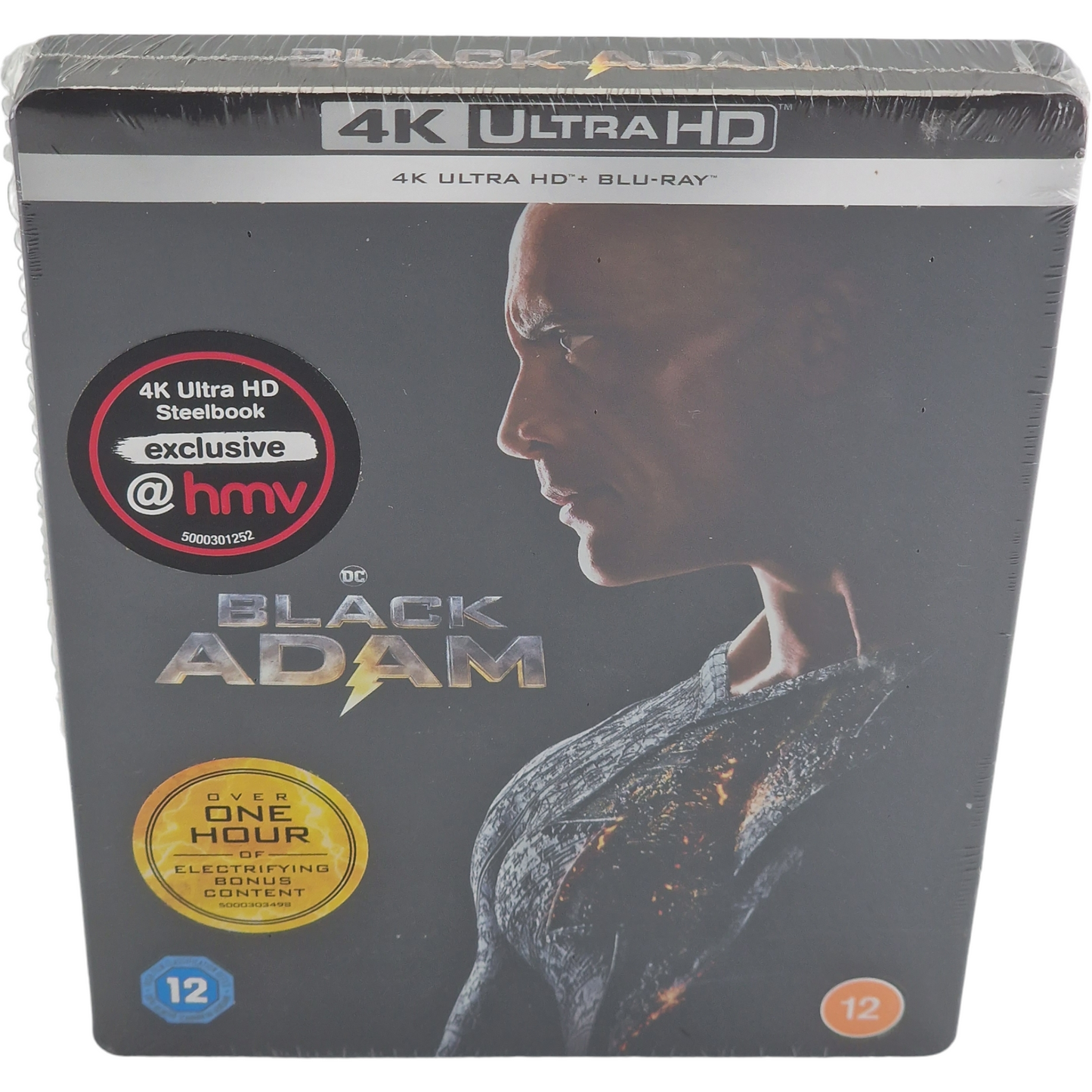 Black Adam 4K Ultra HD + Blu-ray SteelBook exclusif HMV Dwayne Johnson 2023 B