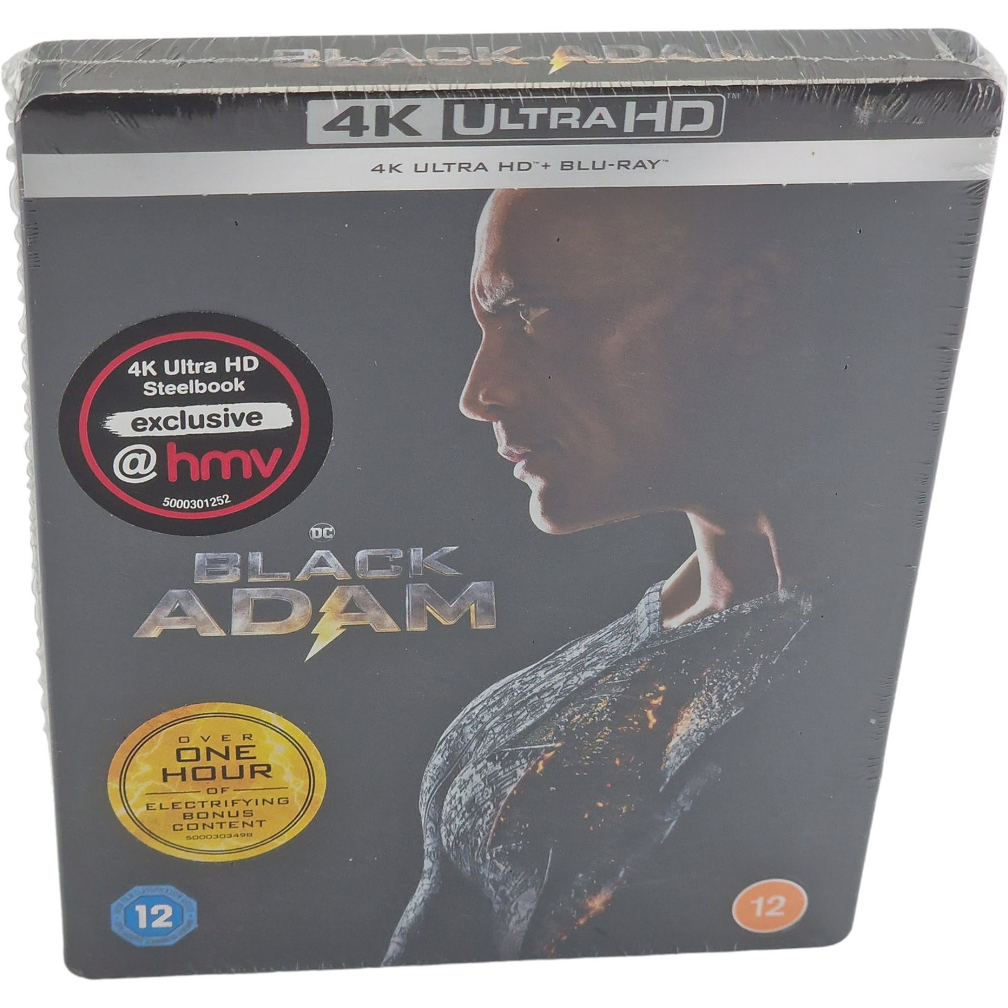 Black Adam 4K Ultra HD + Blu-ray SteelBook exclusif HMV Dwayne Johnson 2023 B