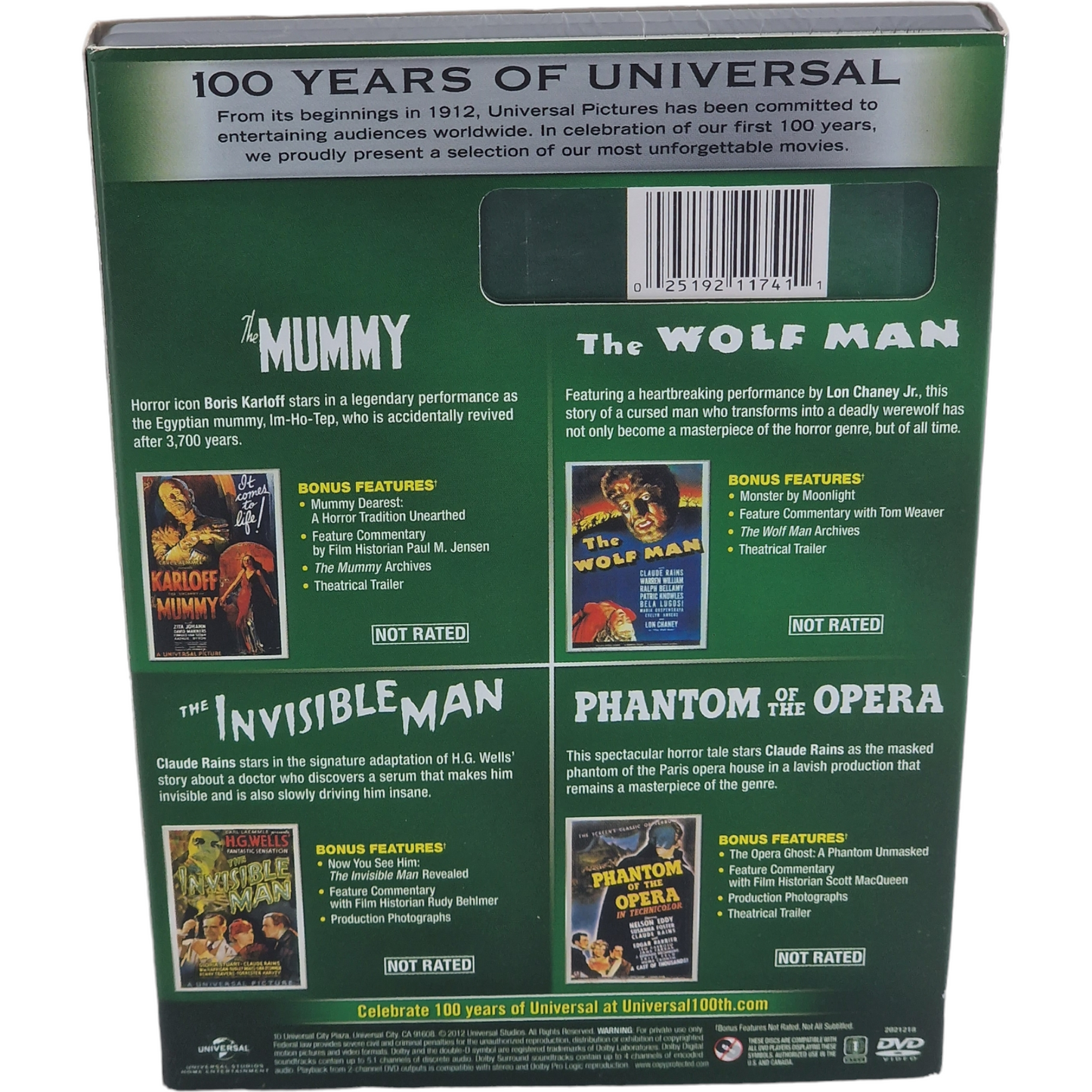Monstres classiques DVD 4 Films 1932-1943 Collection Spotlight 2012 Region 1