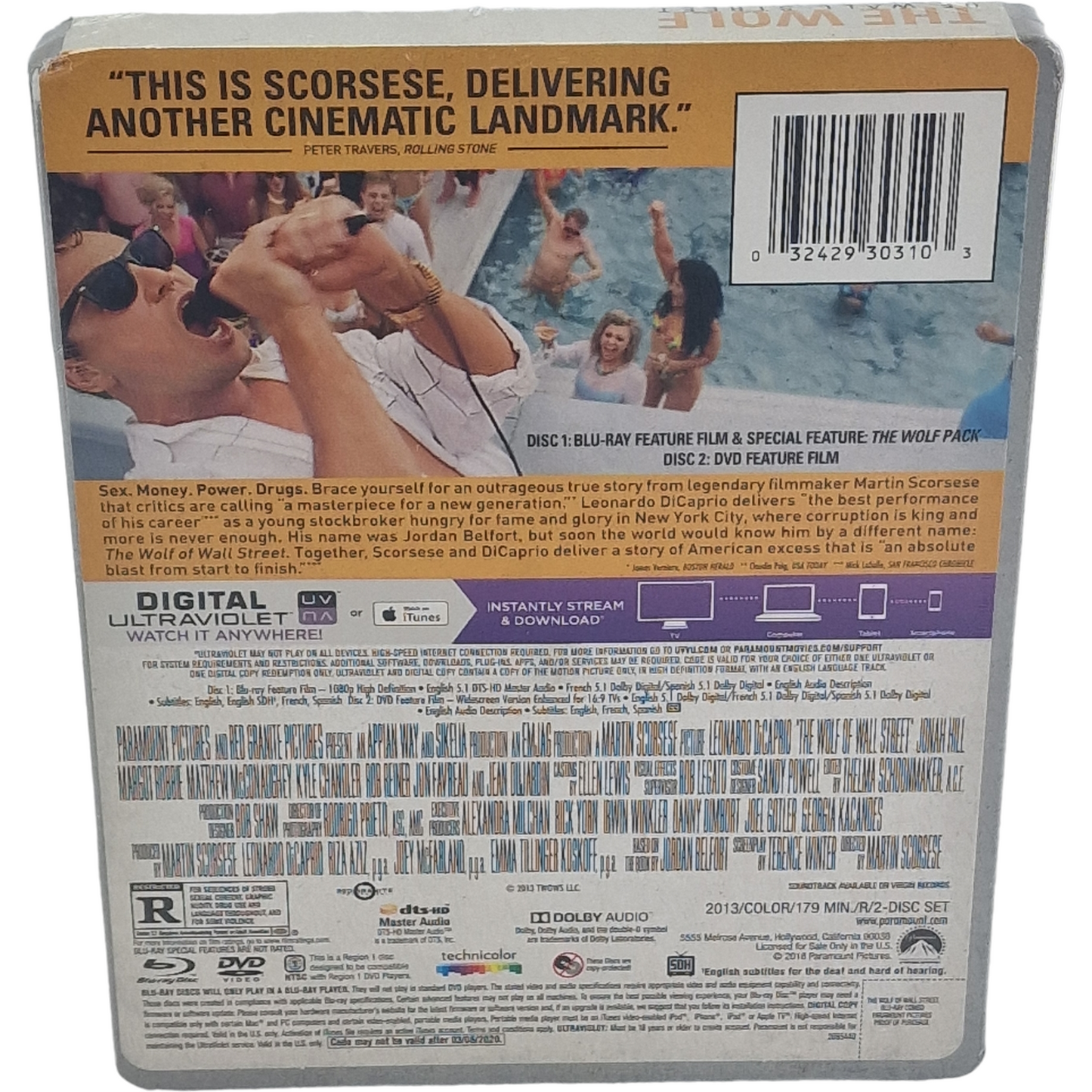 Le loup de Wall Street Blu-ray + DVD Leonardo DiCaprio Martin Scorsese Zone A