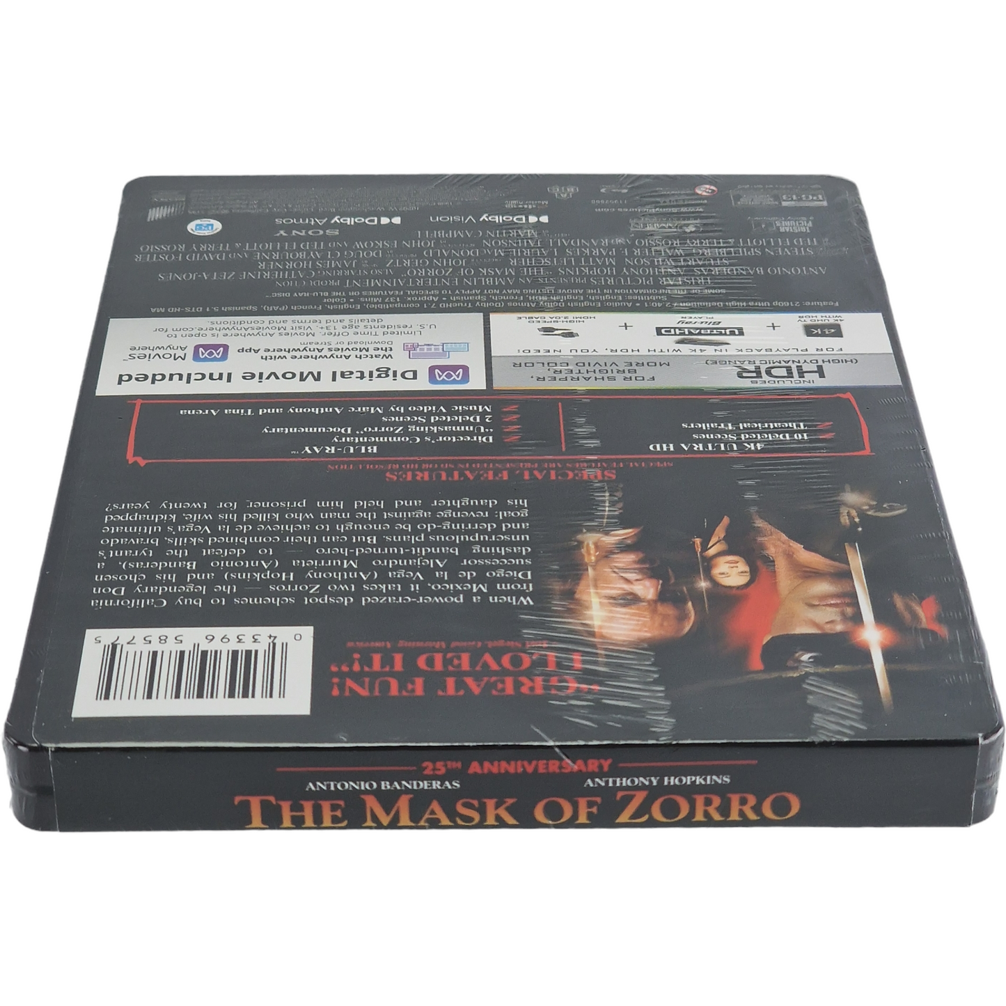 Le masque de Zorro 1998 SteelBook 4K Ultra HD + Blu-ray +Digital 4K 2023 Libre