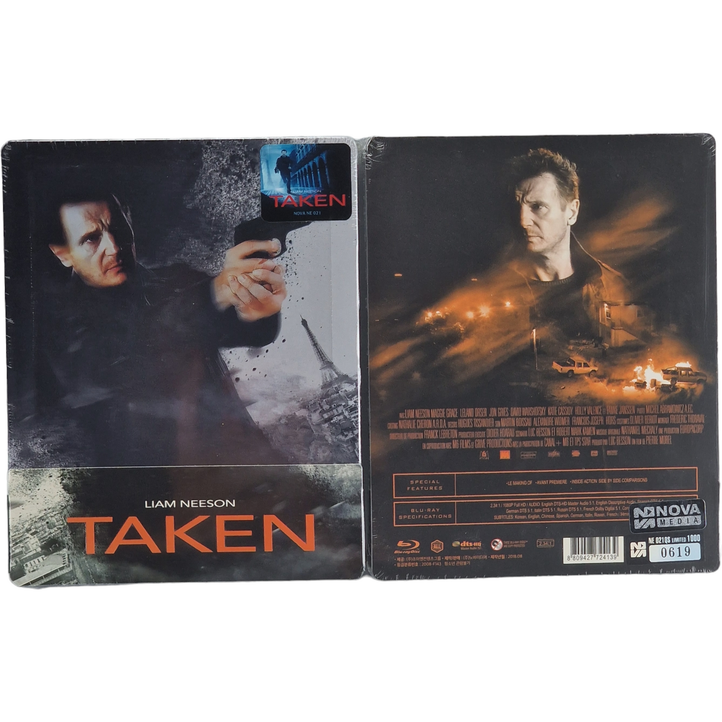 TAKEN Blu-ray FullHD Steelbook Débossé Novamédia 1/4 Slip Numérotée 1000Ex Libre