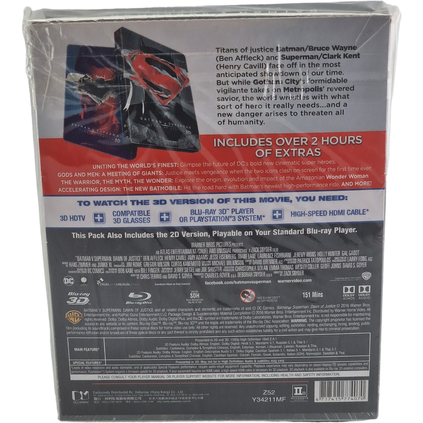 Batman v Superman Dawn of Justice Steelbook Blu-ray 3D +2D MantaLab 700 Ex Numérotée A