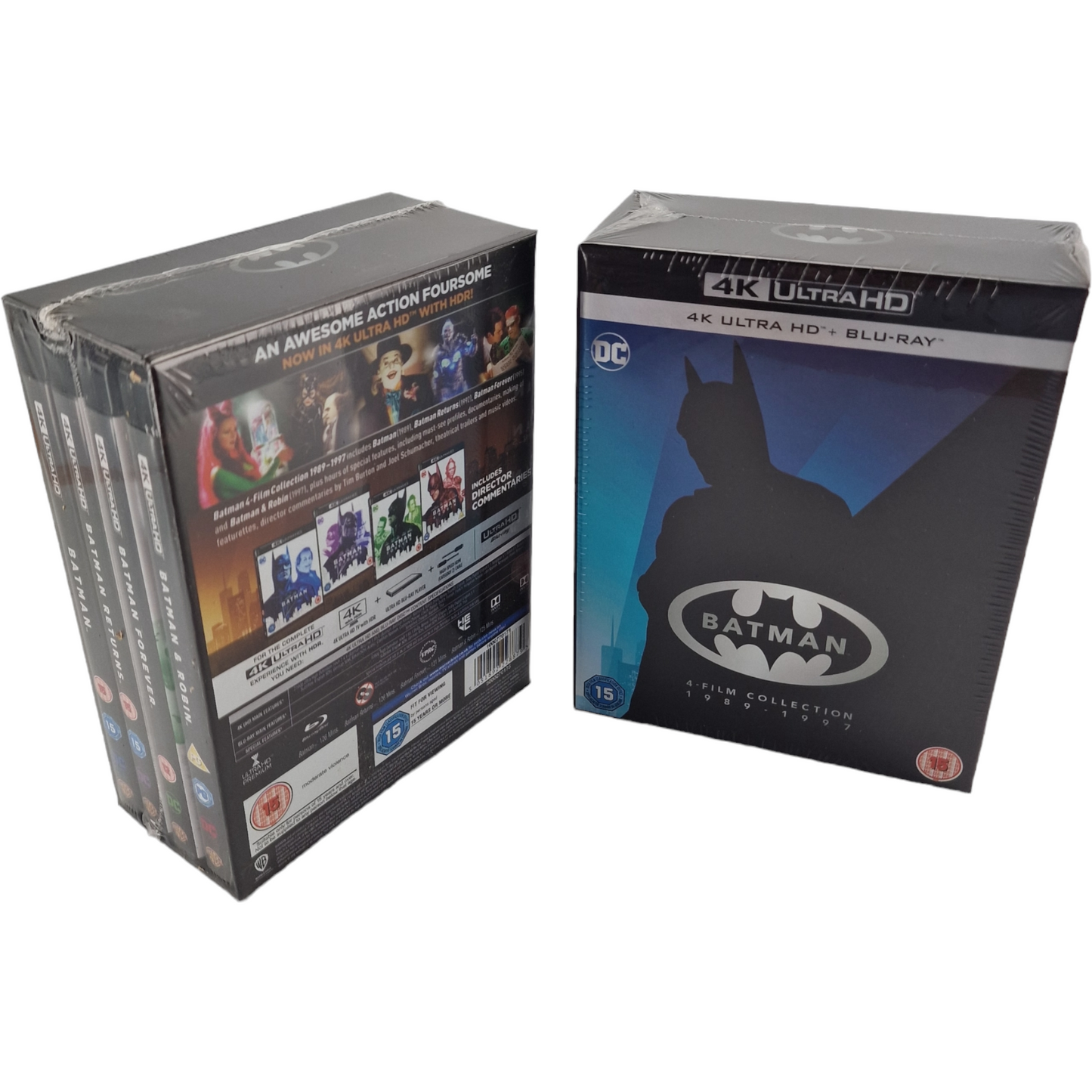 Batman: 4-Film Collection 4K Ultra HD + Blu-ray Slipbox Region Libre UK Import