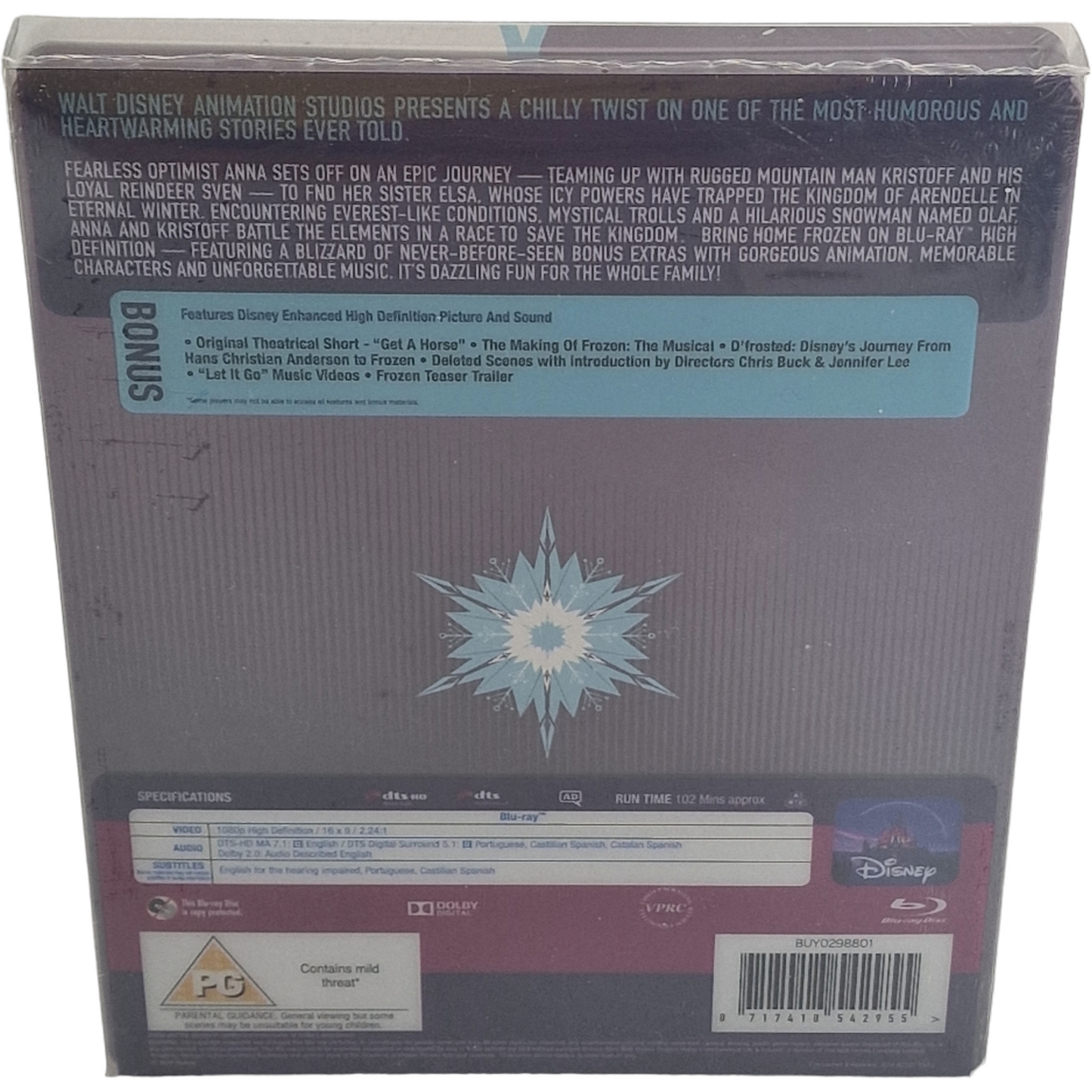 Frozen SteelBook Blu-ray (Import UK, Edition Collection, VO/ST, Bonus)