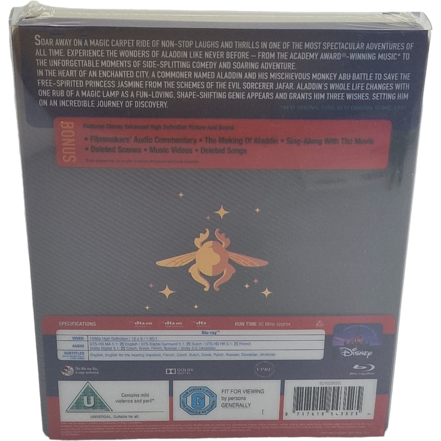 Aladdin Disney Blu-ray SteelBook Zavvi Exclusif Mondo X Series #35 Limitée Zone B