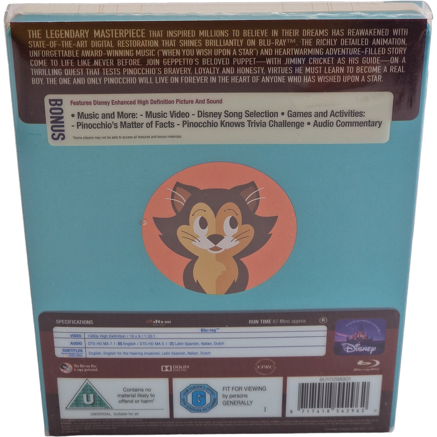 Pinocchio Disney Blu-ray SteelBook Zavvi Mondo X Series #31 Limitée Zone B