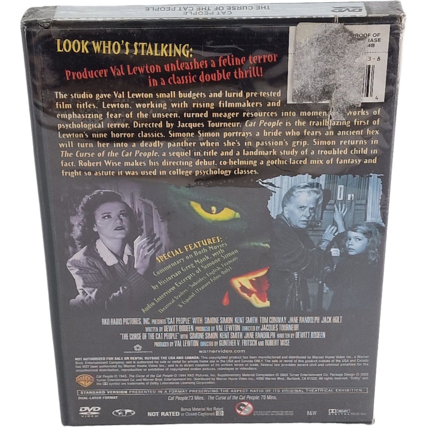 Cat People / The Curse of the Cat People 2 Films DVD Robert Wise Region 1